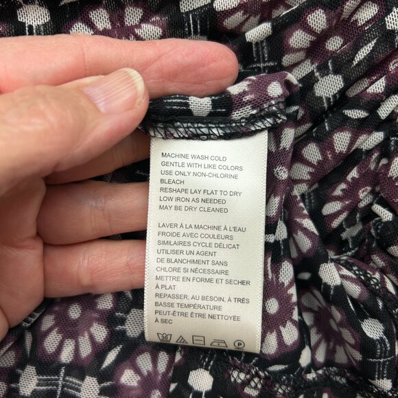 Free People Briella Short Sleeve Ruched Midi Dress Women's Sz S Black Combo NWT - Picture 9 of 12